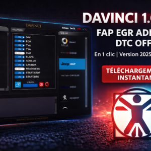 DAVINCI 1.0.37 – FAP EGR AdBlue DTC OFF en 1 clic | Version 2025 Illimitée