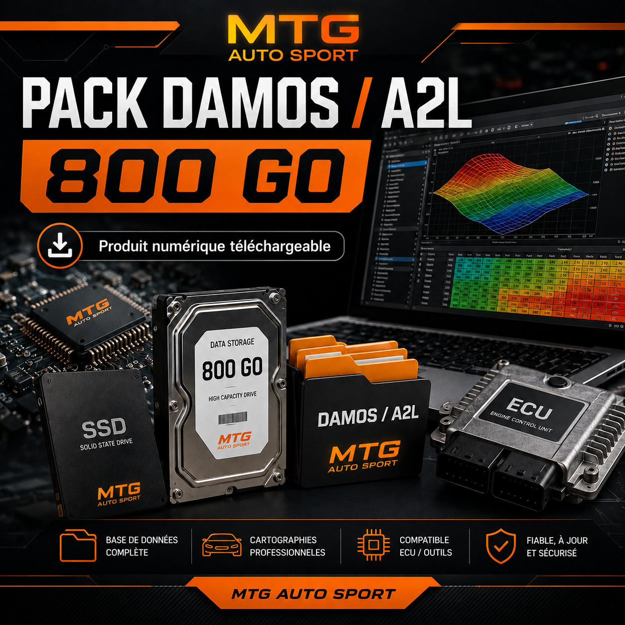 Pack DAMOS A2L ECU 800 Go pour WinOLS