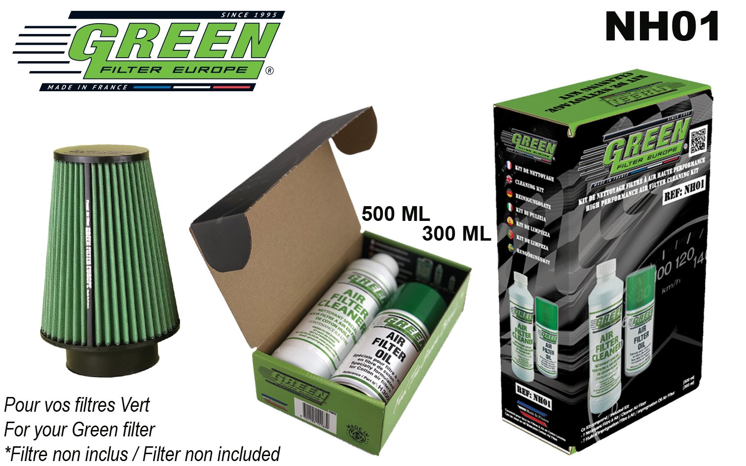 Kit d'entretien Green - Détergent 0,5L + Huile en pompe 300ml