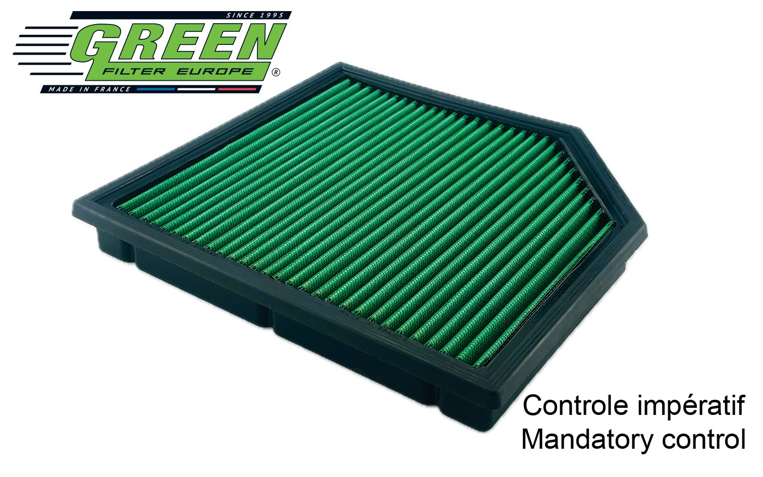 Filtre à air sport Green P965067 - FORD MUSTANG SHELBY GT500 5,4L V8 (Attention contrôle forme et dimension impératif)
