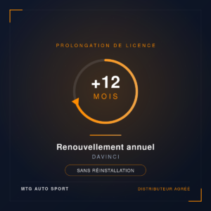 Renouvellement annuel licence DAVINCI 12 mois